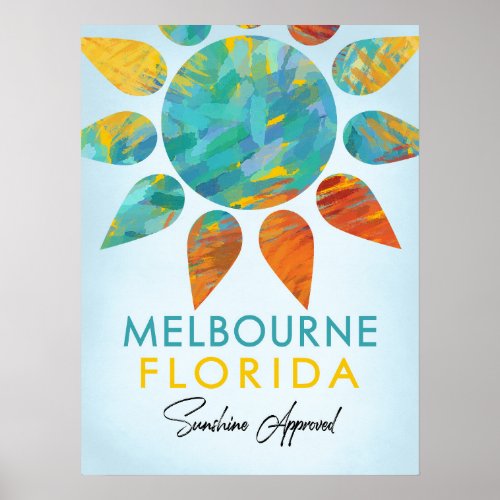Melbourne Florida Sunshine Travel Poster