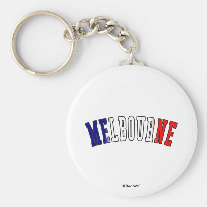 Melbourne in Australia National Flag Colors Keychain