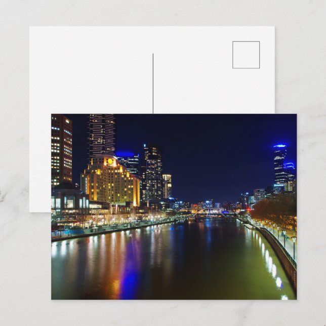 Melbourne in night postcard (Front/Back)
