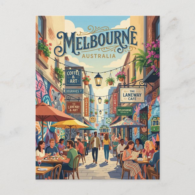 Melbourne Lanes Australia Postcard (Front)