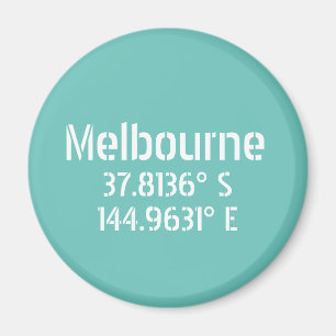 Melbourne Latitude Longitude Magnet
