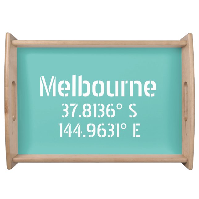 Melbourne Latitude Longitude  Serving Tray (Front)