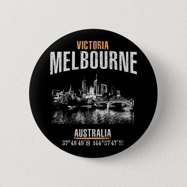 Melbourne Pinback Button (Front)
