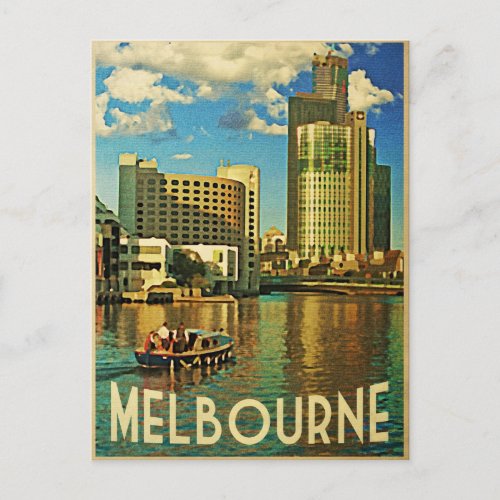 Melbourne Skyline Australia Postcard