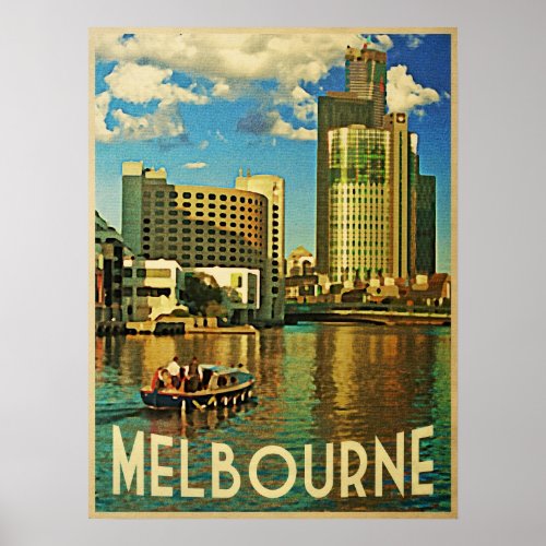 Melbourne Skyline Australia Poster