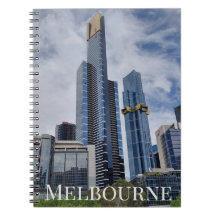 Melbourne Skyline Panorama — Spiral Photo Notebook