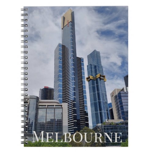 Melbourne Skyline Panorama — Spiral Photo Notebook
