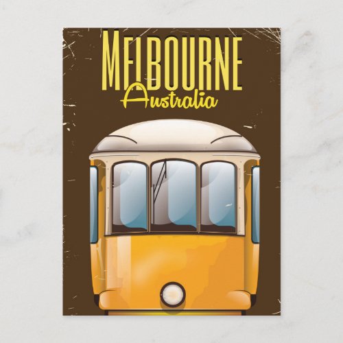 Melbourne Tram Australia vintage travel poster Postcard