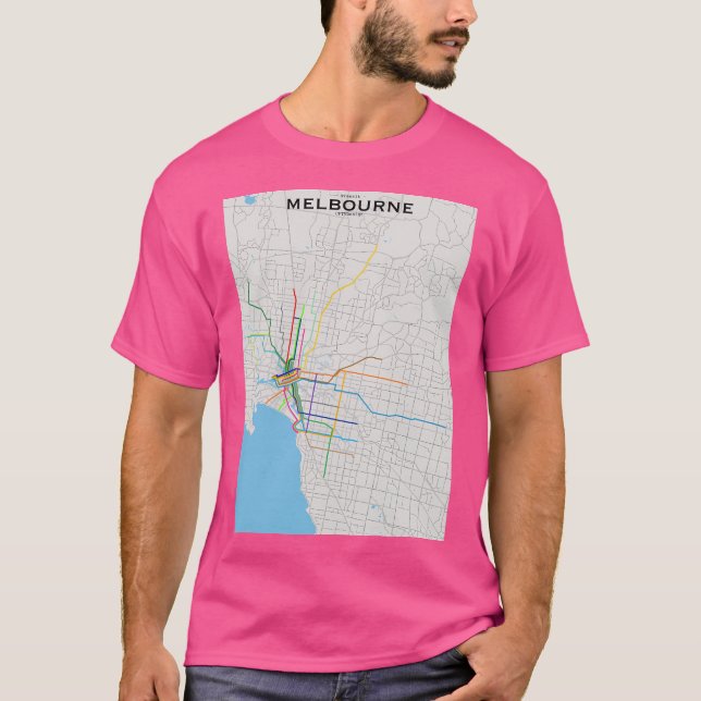 Melbourne Transit Map T-Shirt (Front)