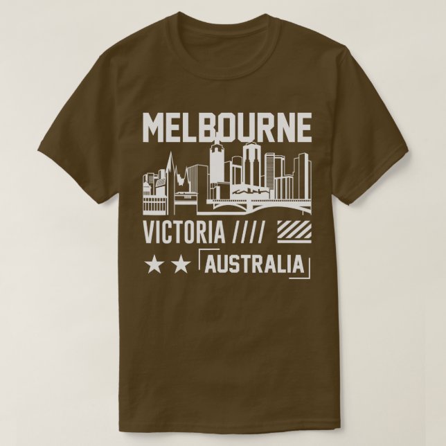 Melbourne Victoria Australia Australian Famous Cit T-Shirt (Design Front)