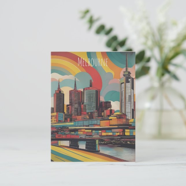 Melbourne vintage poster postcard (Standing Front)