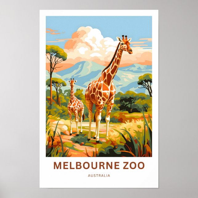 Melbourne Zoo Australia Travel Print (Front)