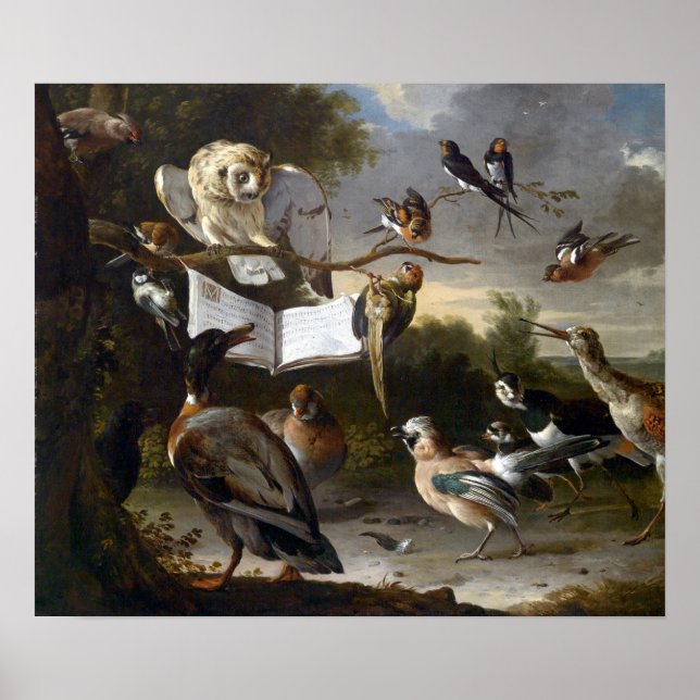 Melchior d'Hondecoeter The Concert of Birds Poster (Front)