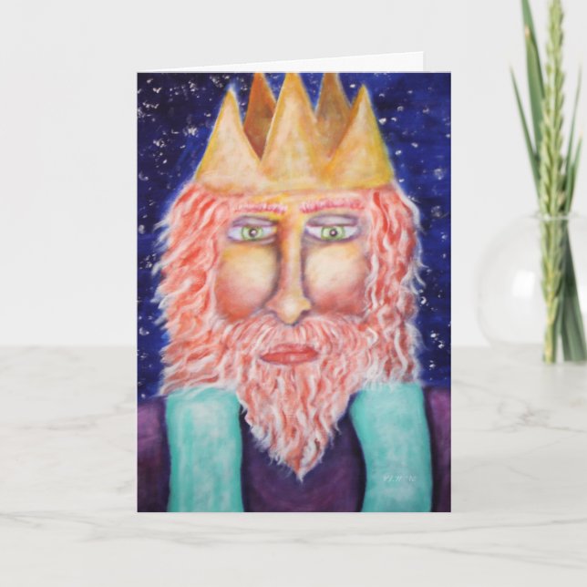 "Melchior" Three Kings Christmas Art Holiday Card (Front)