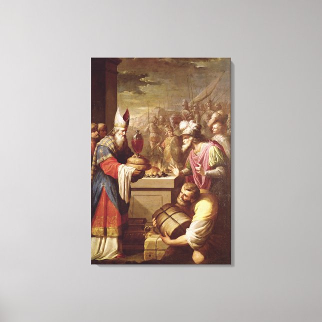 Melchizedek Offering Bread and Wine Canvas Print (Front)