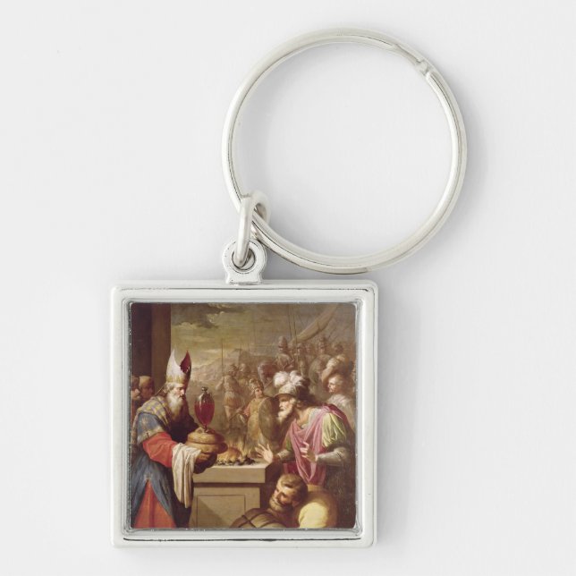 Melchizedek Offering Bread and Wine Keychain (Front)