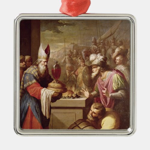 Melchizedek Offering Bread and Wine Metal Ornament