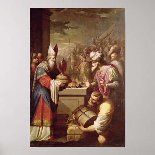 Melchizedek Offering Bread and Wine Poster