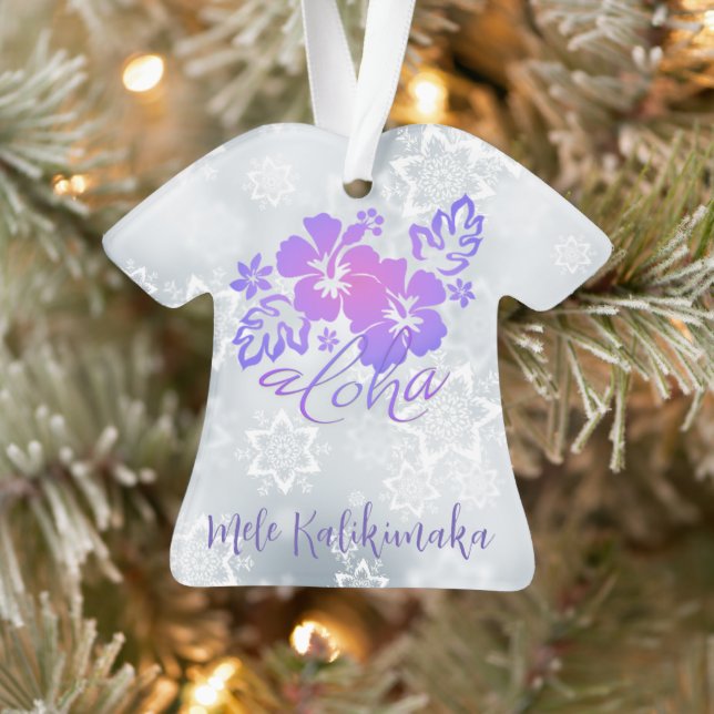 Mele Kalikimaka and Aloha Greeting Ornament (Tree)