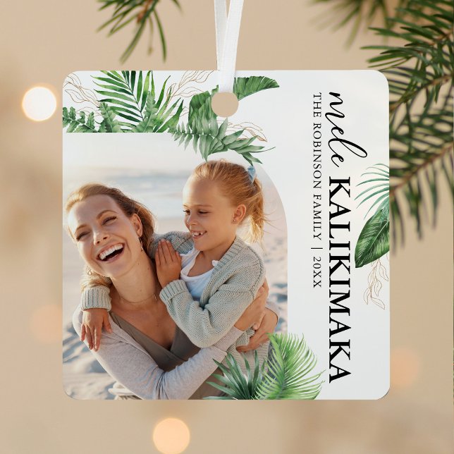 Mele Kalikimaka Arch Photo Christmas Metal Ornament (Creator Uploaded)