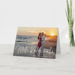 Mele Kalikimaka Beach Photo Elegant Christmas Holiday Card