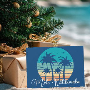 Mele Kalikimaka Beach Sunset Company Christmas Holiday Card