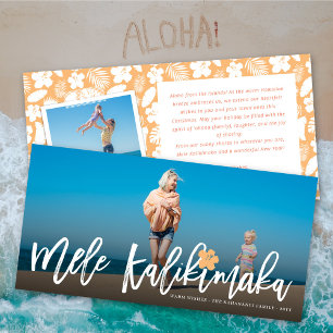 Mele Kalikimaka Brush Script Christmas Photo Holiday Card