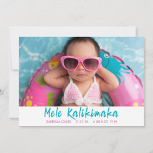 Mele Kalikimaka Christmas Baby Birth Holiday Photo Card