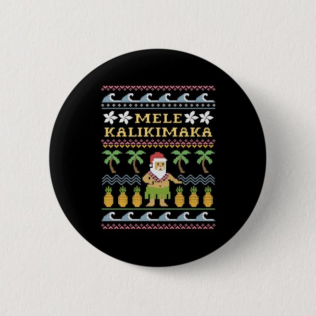 Mele Kalikimaka Christmas Button (Front)