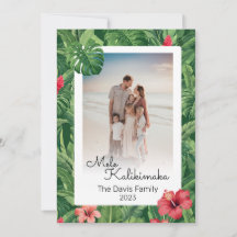 Mele Kalikimaka Christmas Family Photo Tropical
