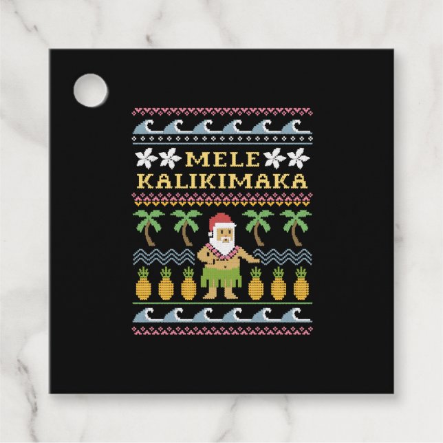 Mele Kalikimaka Christmas Favor Tags (Front)