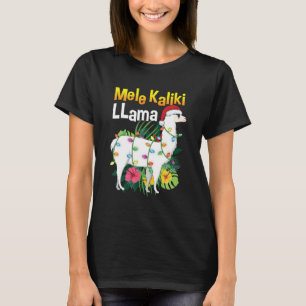 Mele Kalikimaka Christmas  Hawaiian Llama Xmas T-Shirt