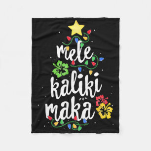 Mele Kalikimaka Christmas Hawaiian T Shirt Fleece Blanket