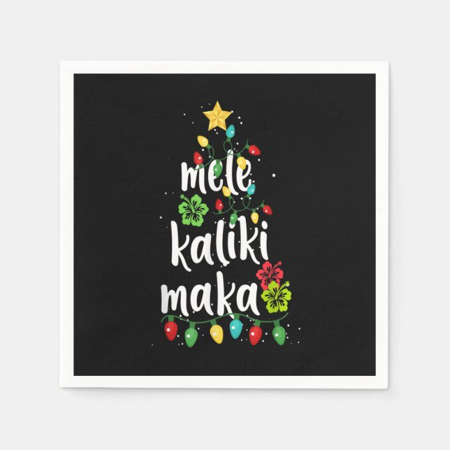 Mele kalikimaka Christmas Hawaiian Xmas Napkins (Front)