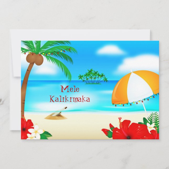 Mele Kalikimaka Christmas Holiday Card (Front)