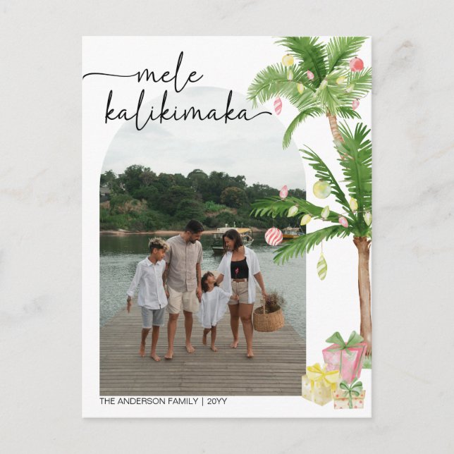  mele kalikimaka christmas Holiday Photo Postcard (Front)