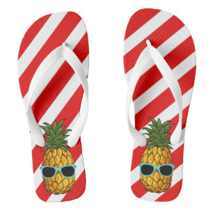 Mele Kalikimaka Christmas in July Pineapple 2021 Flip Flops