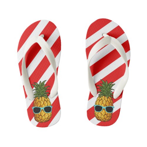 Mele Kalikimaka Christmas in July Pineapple 2021 Kids Flip Flops