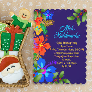 Mele Kalikimaka Christmas Luau Office Party Holiday Card