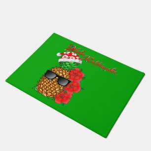 Mele Kalikimaka Christmas Pineapple Doormat