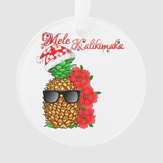 Mele Kalikimaka Christmas Pineapple Ornament (Front)