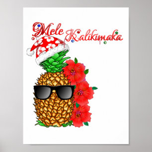 Mele Kalikimaka Christmas Pineapple Poster