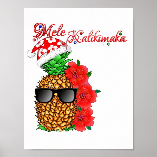 Mele Kalikimaka Christmas Pineapple Poster (Front)