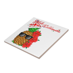 Mele Kalikimaka Christmas Pineapple Tile
