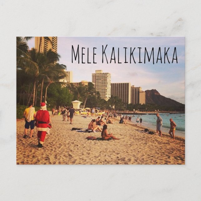 Mele Kalikimaka Christmas Postcards! Holiday Postcard (Front)