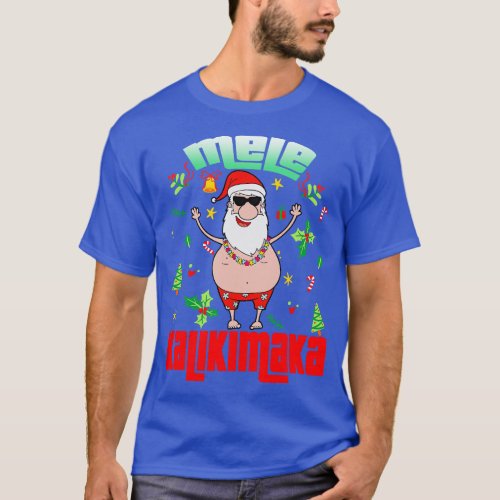 Mele Kalikimaka Christmas Santa Shaka Hawaii 4 T_Shirt