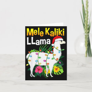 Mele Kalikimaka Christmas Shirt Hawaiian Llama X-m Card