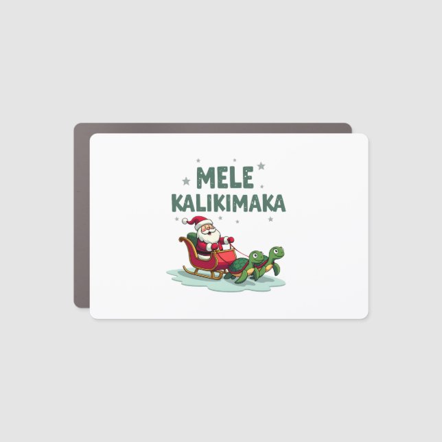 Mele Kalikimaka Christmas Shirt � Santa Sleigh Sea Car Magnet (Front)