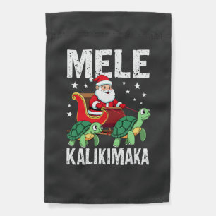 Mele Kalikimaka Christmas Shirt Santa Sleigh Sea Garden Flag