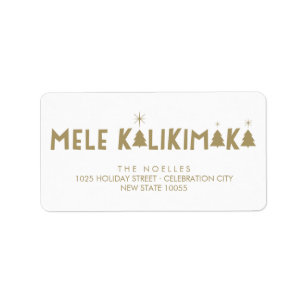 Mele Kalikimaka Christmas Trees Glow Stars Address Label